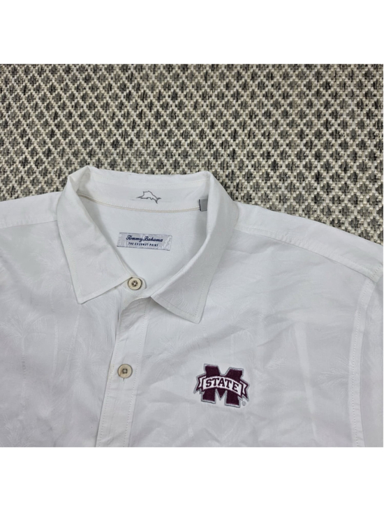 Tommy Bahama Other - Tommy Bahama Mississippi State Bulldogs White Button Up Camp Shirt Mens XXL